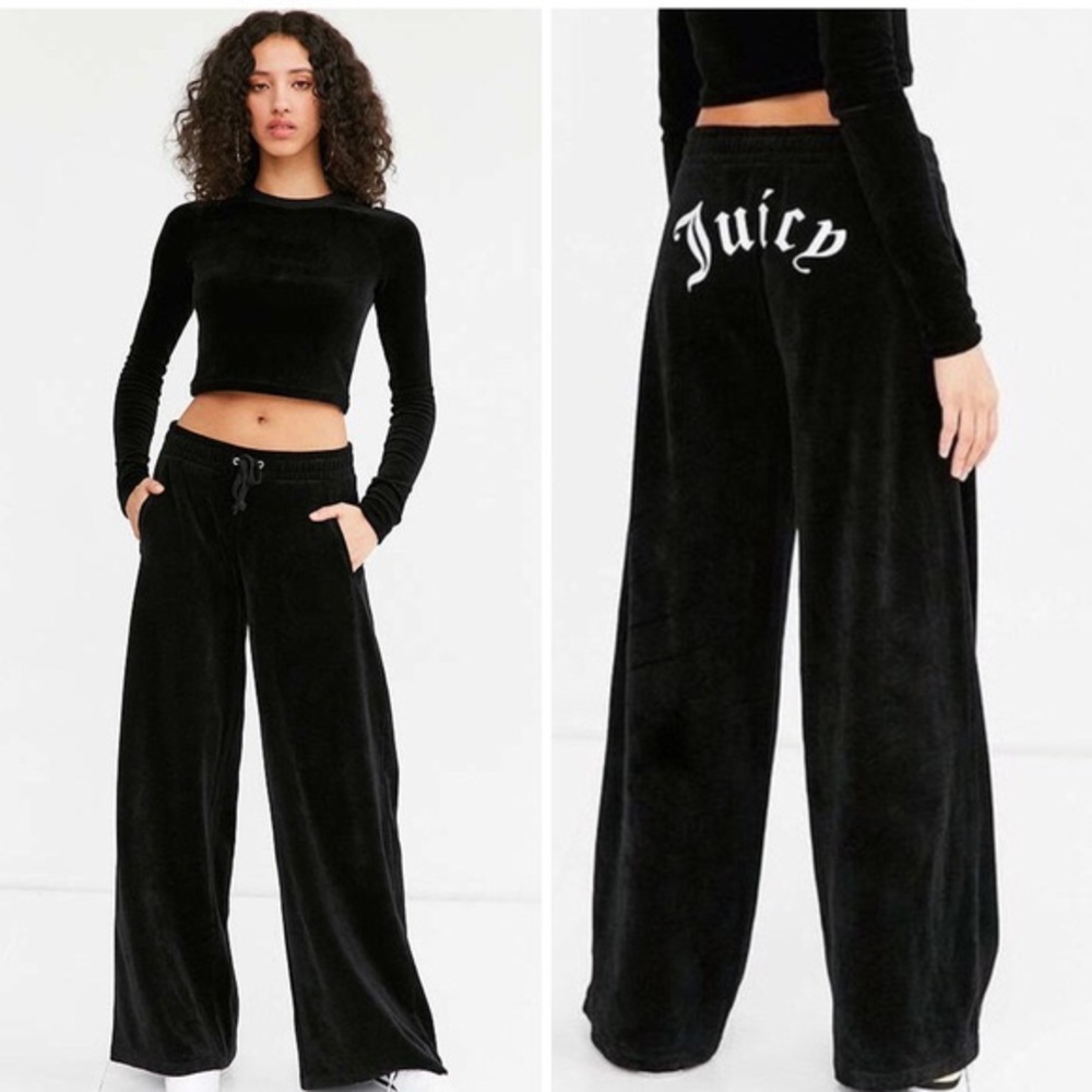 Juicy Couture Wide-Leg Velour Pants